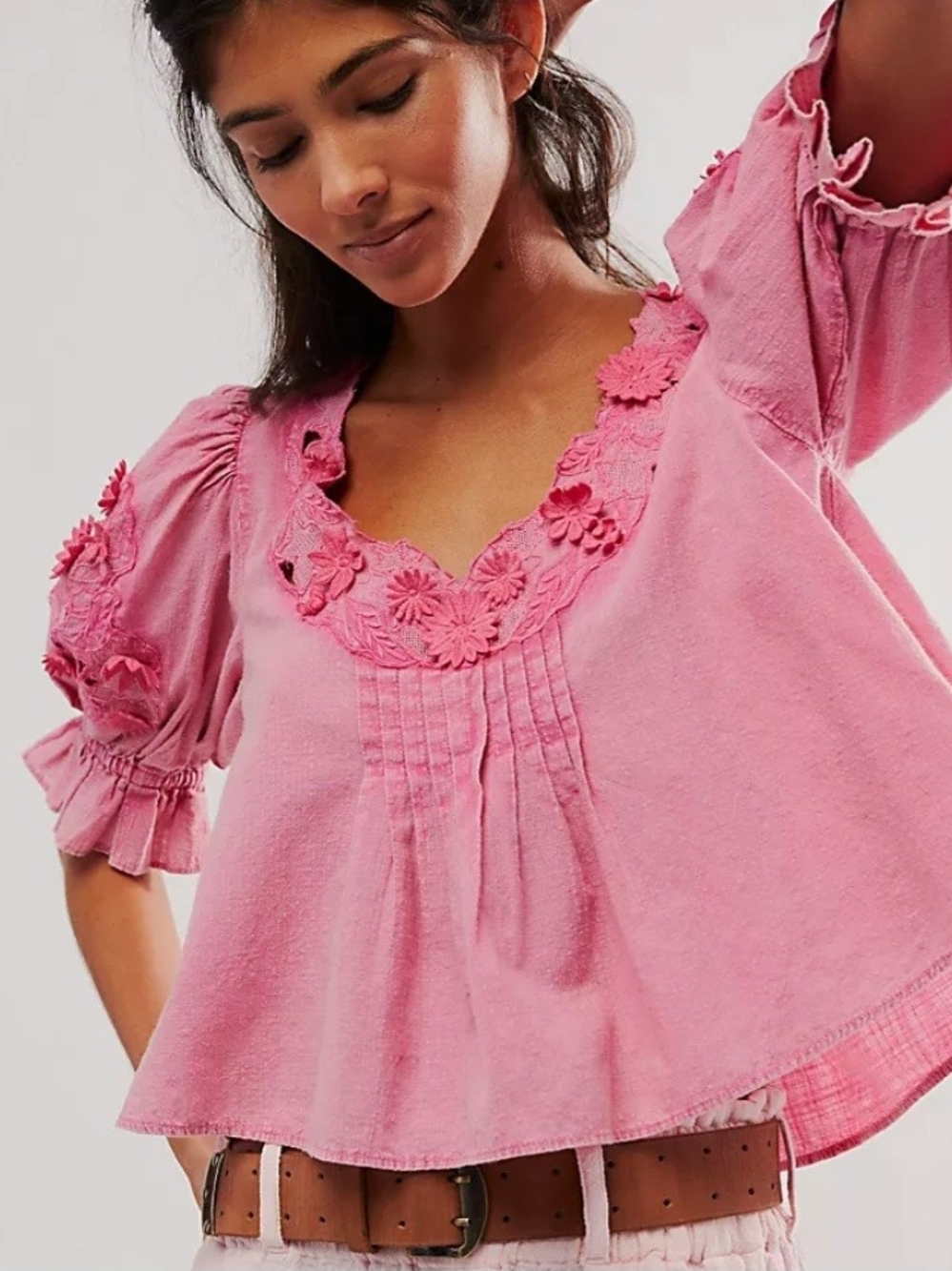 FREE PEOPLE Sophie Cropped Top Sz L NWOT